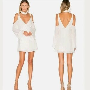 Lovers + Friends Ryder Micro Mini Wrap Cold Shoulder Dress - XS